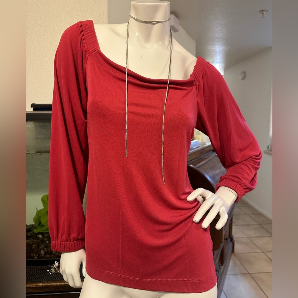 NWT White House black market rose off the shoulder, long sleeve blouse